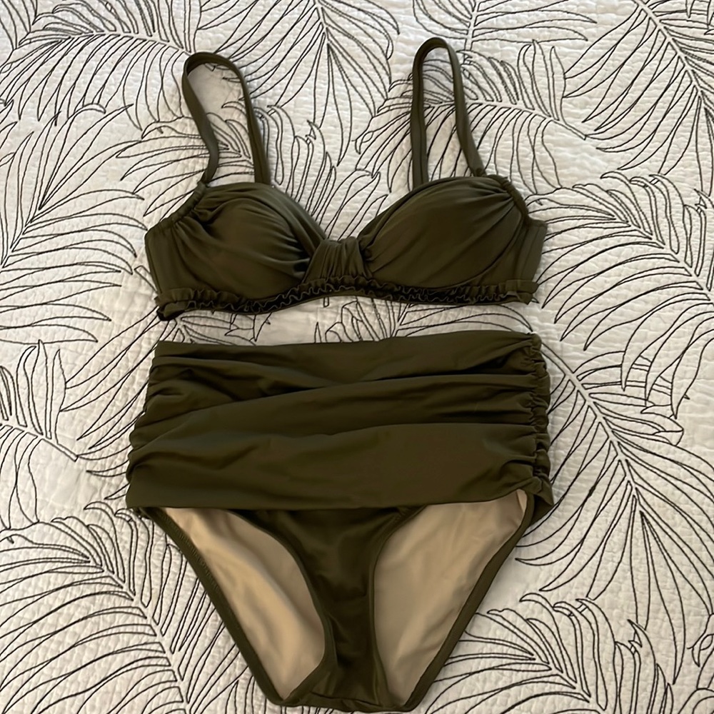 J Crew 2 piece retro style swimsuit